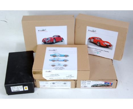 Six various boxed resin and white metal 1.24 scale Classic Car and Le Mans Racing kits to include Profile 24 and BBR examples