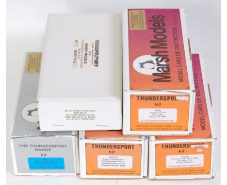 A Marsh Models Thundersport 1/43 scale white metal and resin classic car kit group, all appear as issued to include Ref. Nos.