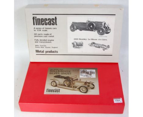 A Wills Finecast 1/24 scale white metal boxed classic car kit group, two examples to include a 1928 Bentley Le Mans 4.5L, tog