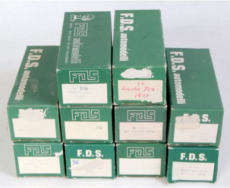 Ten various boxed FDS 1/43 scale white metal classic car and racing car kit group, all appear as issued to include a Williams