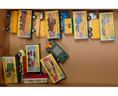 Seven various boxed Matchbox Superfast commercial vehicle diecasts to include No. 1 and 2 Mercedes truck and trailer, No. 60 