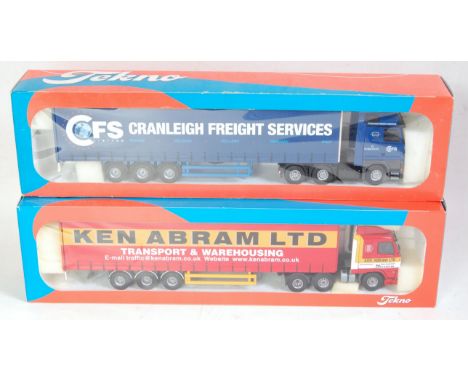 A Tekno 1/50 scale The British Collection boxed road transport diecast group to include a Ken Abram Ltd Volvo FH12 tractor un