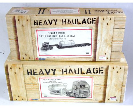 A Corgi Heavy Haulage boxed 1/50 scale diecast group, both commercial vehicles with trailer loads, examples to include Ref. N