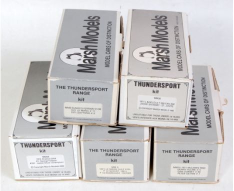 Five various boxed Marsh Models Thundersport kits, all 1/43 scale of various classic racing car kits to include MM10 1971 Mac