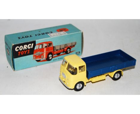 A Corgi Toys No. 456 ERF Model 44G dropside lorry, comprising yellow cab and chassis with metallic blue back and spun hubs, i