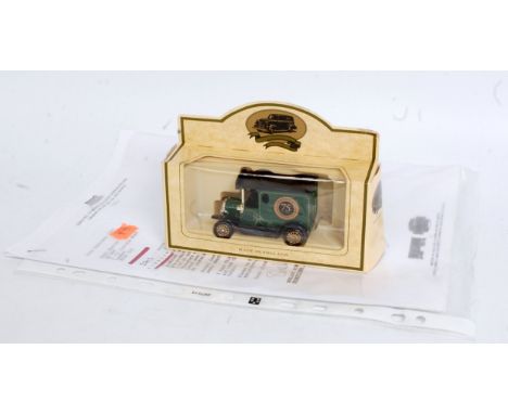 A Lledo Days Gone boxed model of a Dannimac 75 Years Code 3 promotional delivery van, with a letter detailing some production