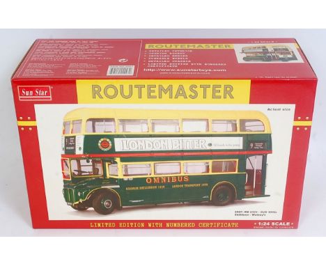 A Sunstar 1/24 scale model No. 2907 model of a Routemaster 2191-CUV191C Shillibeer-Watneys, London Transport 1979 double deck