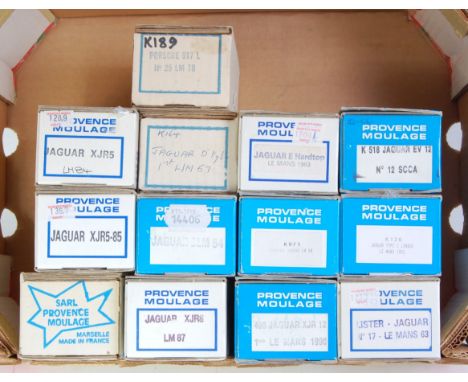 13 various boxed Provence Moulage 1/43 scale resin and white metal classic car kits to include a Jaguar XJR5-85, Porsche 917L
