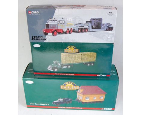 A Corgi Classics and Corgi Heavy Haulers 1/50 scale boxed diecast group to include a Heavy Haulers Diamond T989 with house lo