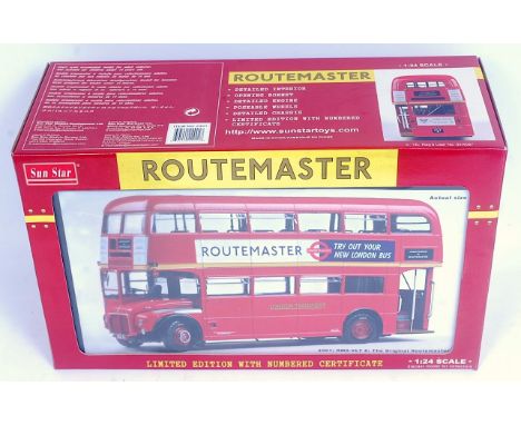 A Sunstar No. 2901 1/24 scale limited edition model of an RM8-VLT8 The Original Routemaster bus, limited edition example No. 