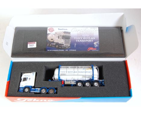 A Tekno 1/50 scale model No. 65328 Tony Boylan of Ireland Scania R480 with tractor unit with tanker trailer, appears as issue