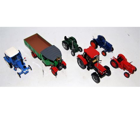 Six various white metal and resin kit built model tractors and steam lorries, all built to a good standard to include a Foden