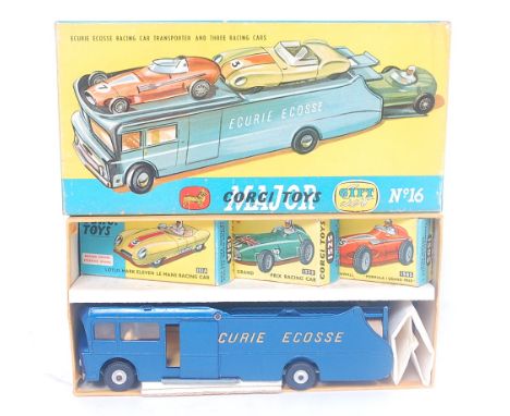 A Corgi Toys gift set Ecurie Ecosse racing transporter set and three cars, comprising of No. 1126 Ecurie Ecosse, finished in 