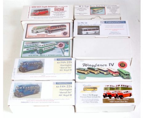 Ten various boxes 1/43 scale resin and white metal public transport kits to include Paragon, Little Bus Company, Marsden Mode