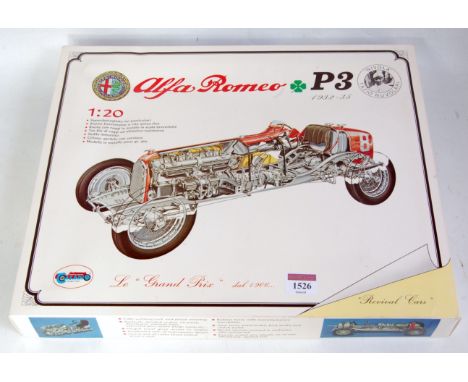 A Casadio Revival 1/20 scale white metal kit for an Alfa Romeo P3 1932-35 racing car, appears as issued, in the original plas