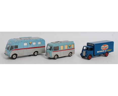 Three various loose Dinky Toy commercial vehicle diecasts to include ABC Television Mobile Control Room, ABC Television Trans
