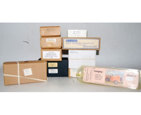 Ten various boxed mixed scale white metal and resin public transport and classic commercial vehicle kits to include a Langley