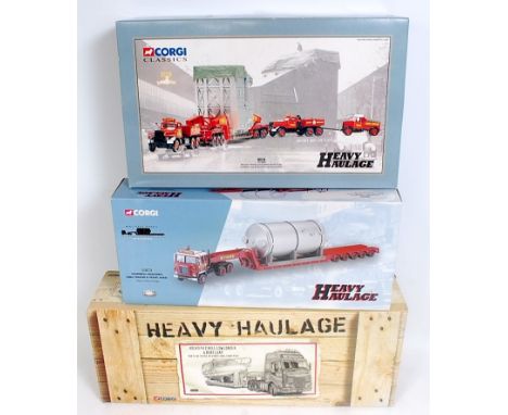 Three various boxed as issued Corgi 1/50 scale heavy haulage diecasts to include Ref. Nos. CC12604, CC12413, and 31009, all a