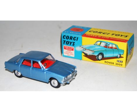 Corgi Toys, No. 252 Rover 2000 metallic light blue, red interior, tiny factory flaw on bonnet (NM,BNM)