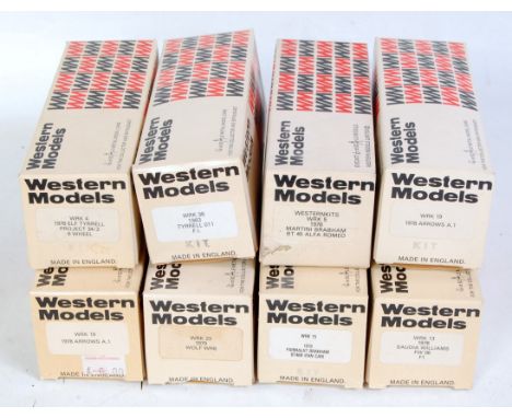 Eight various boxed Western Models 1/43 scale white metal and diecast classic car kits, all appear as issued to include a 197