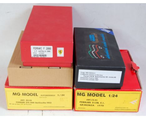 Five various boxed 1/24 scale white metal and resin classic car kits to include MG Model, Identical Scale Models, BBR Project