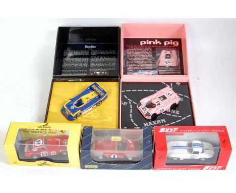 Eight various boxes as issued 1/43 scale classic car and racing diecasts to include Minichamps, GMP, Art Model and Model Best