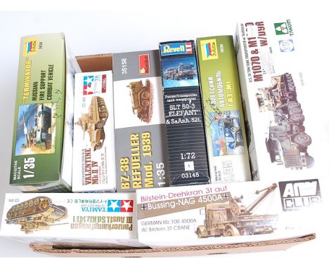 Eight various boxed mixed scale military plastic kits to include ARV Club, Takom and others, examples to include a Takom US 7