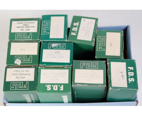Ten various boxed FDS 1/43 scale white metal classic car kits to include a Le Mans 1966 Ferrari 365P, a Maclaren M23 1977 rac
