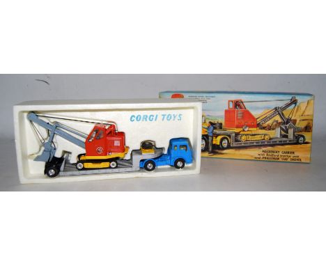 A Corgi Toys Gift Set No. 27 machinery carrier Bedford tractor unit and Priestman cub shovel, housed in the original lift-off