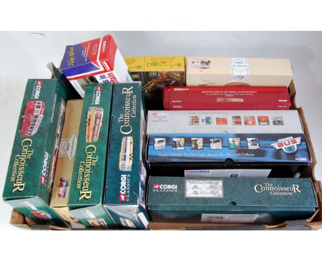 11 various boxed Corgi modern release and vintage boxed diecast to include public transport related, emergency services, and 