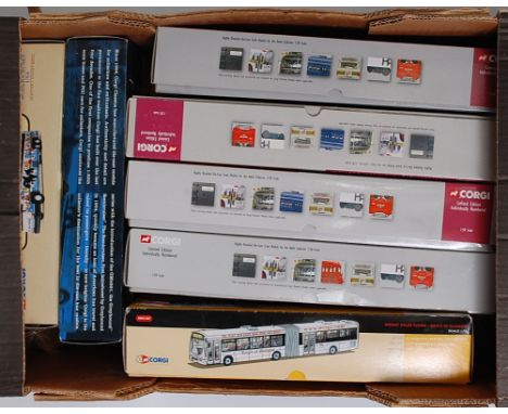 Seven various boxed as issued Corgi modern release public transport diecasts, to include a Scottish Wright Solar Fusion publi