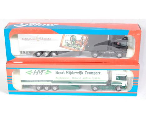 A Tekno 1/50 scale boxed road haulage diecast group to include a Henry Mijderwijk Transport Scania Arno's Dream tractor unit 