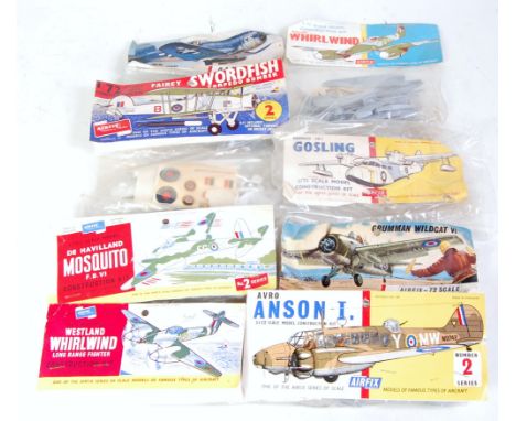 Eight various bagged Airfix 1/72 scale construction aircraft kits, all in original packaging to include a Grumman J4F-1 Gosli