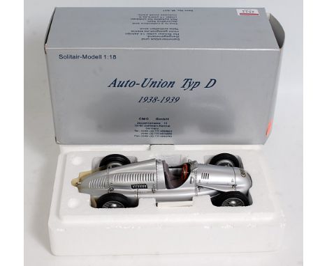 A CMC Exclusive Models No. M-027 1/18 scale of an Auto Union type D 1938-1939 racing car, appears as issued in the original p