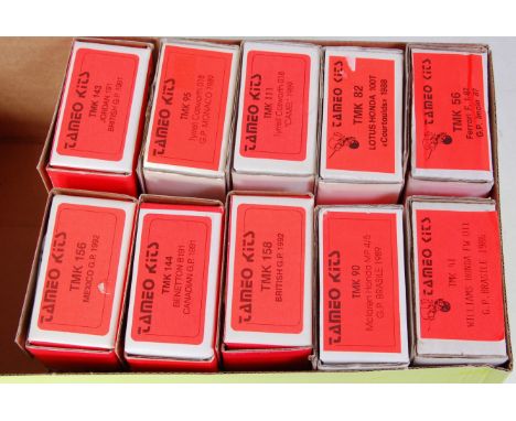 Ten various boxed Tameo 1/43 scale white metal F1 racing car kits, all appear as issued in original boxes, examples include a