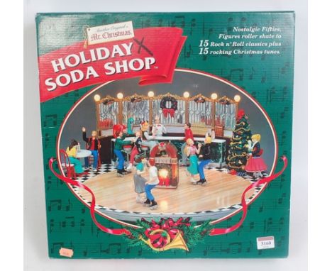 An Original Christmas Holiday Soda Shop model display diorama appears as issued in the original polystyrene packed box