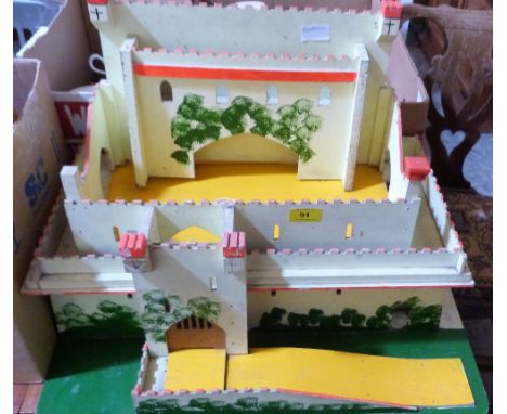 A vintage toy wooden fort