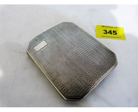 A George V silver engine turned cigarette case. Birmingham 1930. 2ozs 13dwts 