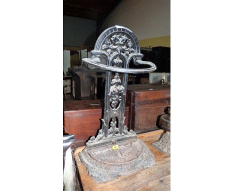 A Victorian cast iron stick stand. Probably Coalbrookdale. 29½'' high 