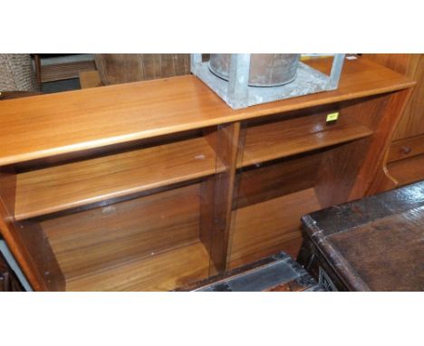 A 1970's glazed bookcase and a small bureau of similar vintage