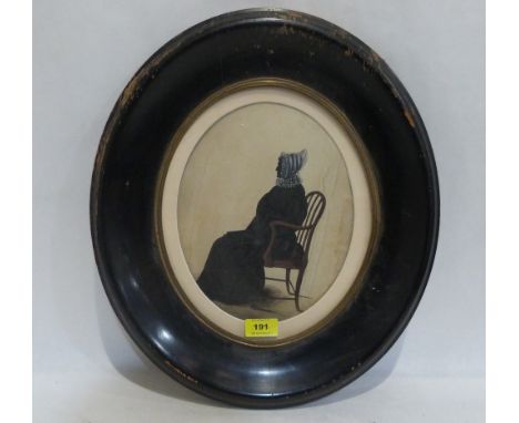 ENGLISH PROFILIST. 19th CENTURY. Portrait of a lady seated in an armchair. 10'' x 8''