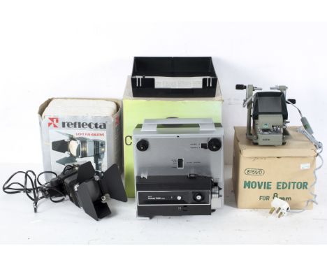 An Erno Movie Editor for 8mm fillm, a Reflecta light model no. 3002, a Boots Comet P122 Dual Cine Projector, all boxed, with 