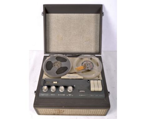 A Truvox reel to reel recorder, fitted in brown leatherette case, 39cm wide 