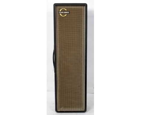 A vintage Carlsbro sound equipment speaker, of rectangular form, s/n 3405, 30 watts impedance 15 ohms, 105cm x 30cm