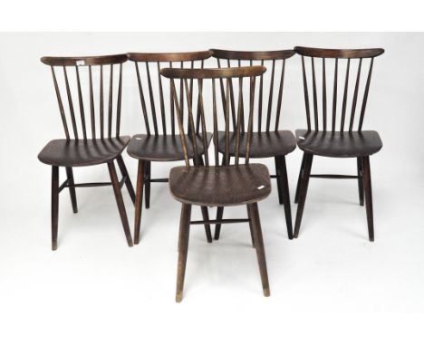 A set of five Czech Republic Drevounia vintage chairs, height 83cm