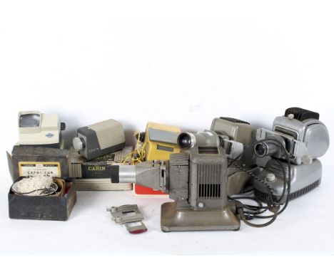 Three vintage slide projector, comprising a Aldis 60492, Kodaslide Model 5 and a Noris, together with a Erno Cabin slide proj