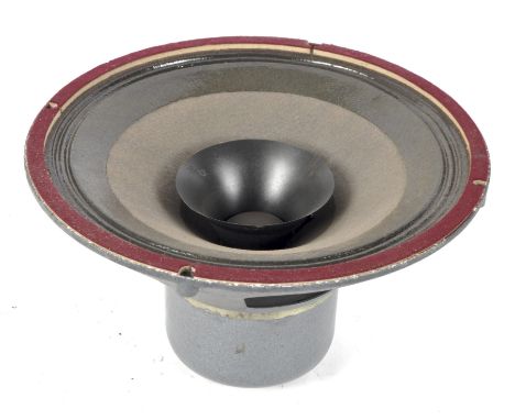 A 1950s Goodmans AXIOM 300 speaker, 15 watts, 15 ohms, with a metal frame and label to the reverse, diameter 31cm