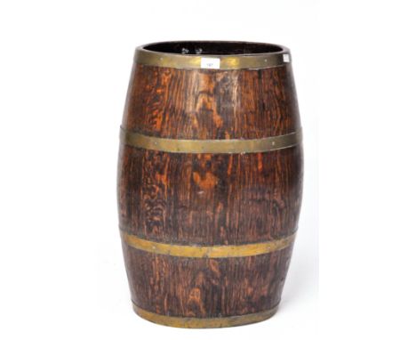 An early 20th century coopered barrel stick/umbrella stand, 61cm high