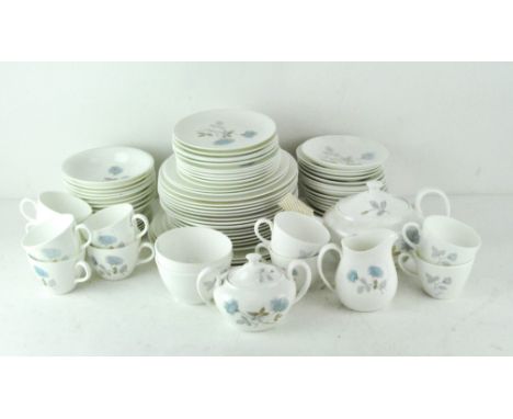 An exstensive Wedgwood 'Ice rose' pattern ceramic tea and dinner service, comprising teapot, cups, plates, saucers and more
