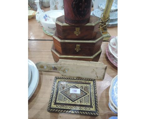 A selection of decorative trinket boxes , butter pats etc 